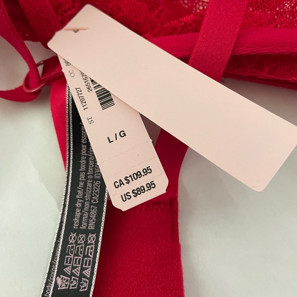 New-Victoria’s Secret red lace Bombshell Bustier bodysuit one piece teddy L $100 - Picture 7 of 8